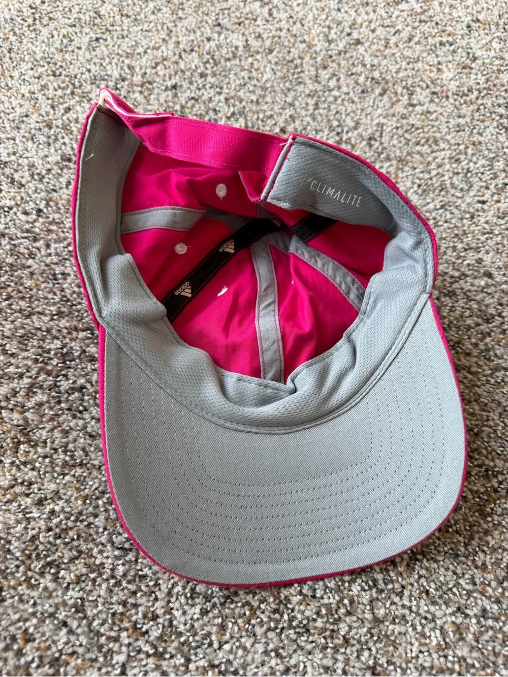 Adidas Climalite Hot Pink Baseball Cap White Logo Adjustable Sport Golf Hat
